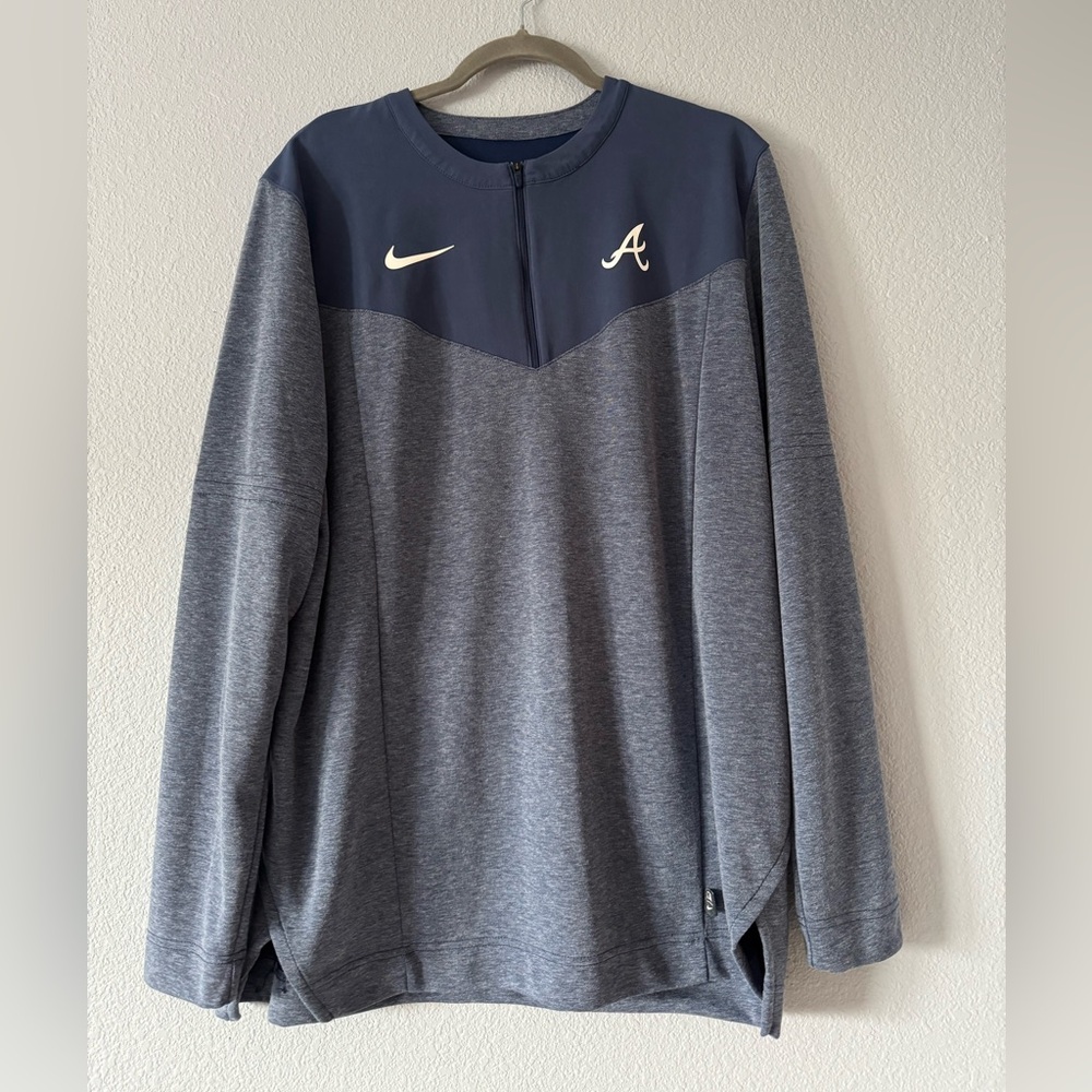 Nike Atlanta Braves MLB Dri-FIT 1/4 Zip Pullover - Men’s Large